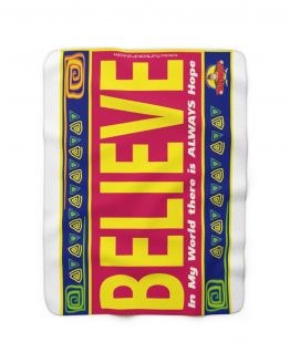 BELIEVE.ALWAYS HOPE-BLUE Sherpa Fleece Blanket