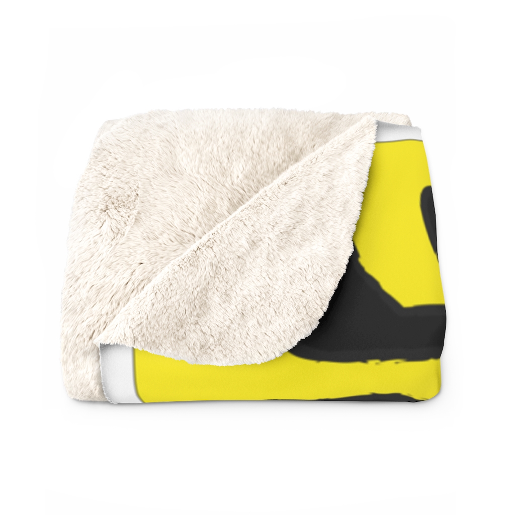 COURAGE HAS NO LIMITS- YELLOW Sherpa Fleece Blanket - Image 2