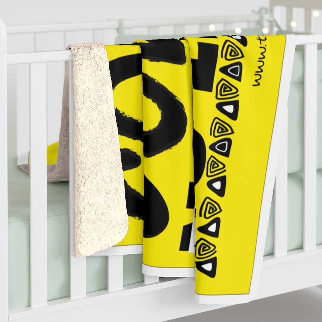 COURAGE HAS NO LIMITS- YELLOW Sherpa Fleece Blanket - Image 4