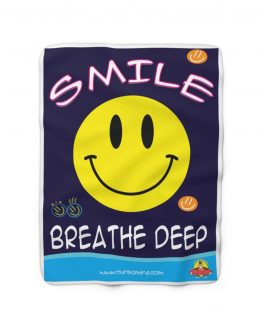 SMILE.BREATHE DEEP-BLUE Sherpa Fleece Blanket