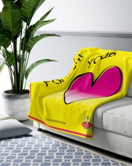 FOLLOW YOUR HEART-YELLOW Sherpa Fleece Blanket