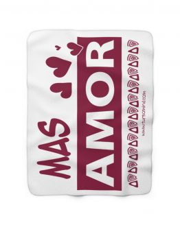 MAS AMOR-WHITE Sherpa Fleece Blanket