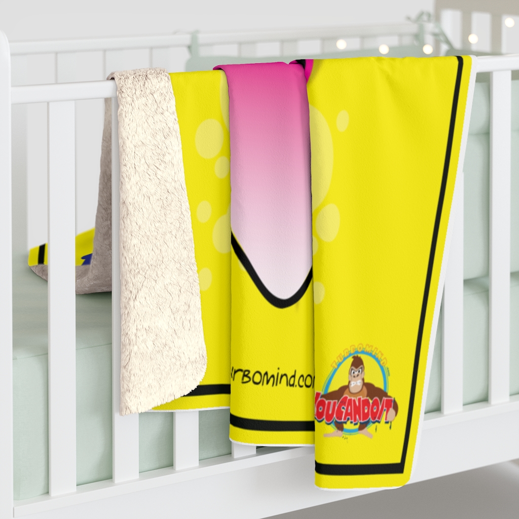 I BELIEVE IN YOU-YELLOW Sherpa Fleece Blanket - Image 4