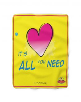 LOVE IT´S ALL YOU NEED-YELLOW Sherpa Fleece Blanket