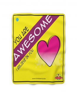 YOU ARE AWESOME-YELLOW Sherpa Fleece Blanket