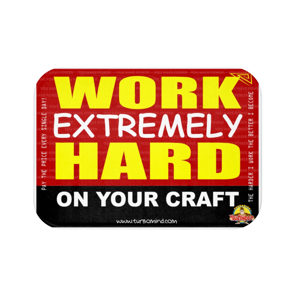 WORK MASSIVELY HARD Bath Mat - Image 2