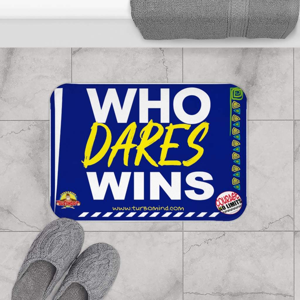WHO DARES WINS-BLUE Bath Mat