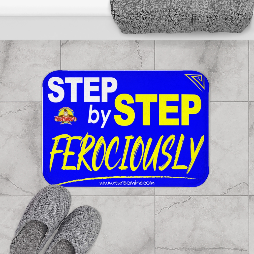 STEP BY STEP FEROCIOUSLY-BLUE Bath Mat