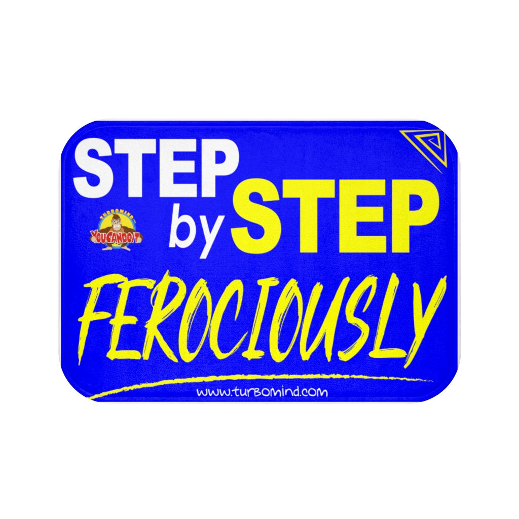 STEP BY STEP FEROCIOUSLY-BLUE Bath Mat - Image 2
