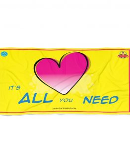 LOVE IS ALL YOU NEED- YELLOW Beach Towel
