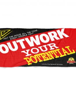 OUTWORK YOUR POTENTIAL-RED Beach Towel